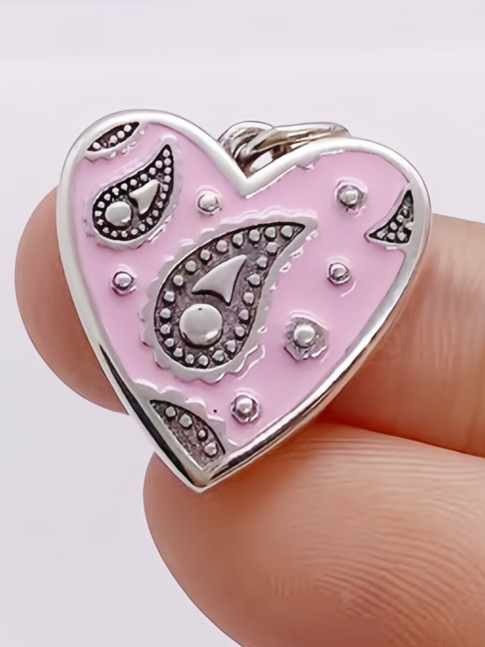 James Avery Enamel Western Bandana Heart Charm